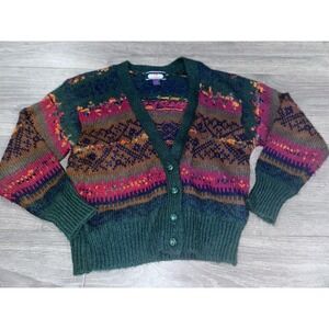 Princeton Club Wool Blend Vintage Sweater Cardigan Small Grandpa Men's Women's